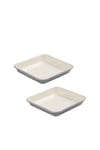 Originals Grey & Ivory Enamelled Square Roaster Twin Pack