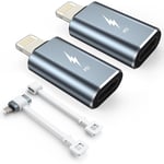 Adaptateur Usb C Vers Lightning, Charge Rapide 27 W Pd Compatible Avec Iphone 14/13/12/11 Pro Max Mini/X/Xr/Ipad/Ipod/Airpods, Avec Corde Anti-Perte (Lot De 2)