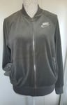 NIKE VELOUR JACKET JUMPER WOMENS SIZE S (921149 018) RIVER ROCK GREY