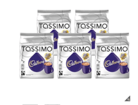 Tassimo Cadbury Hot Chocolate Drink (Pack of 5, Total 40 pods, 40 servings)