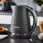 Geepas 1.7L Cordless Electric Kettle 2200W Textured Jug Kettle Concealed Heating