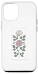 Coque pour iPhone 12/12 Pro Rose florale botanique, style minimaliste, roses d'amour