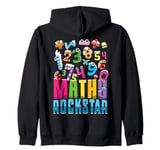 Maths Rockstar Funny Maths Day Numbers Day Mathematics Zip Hoodie