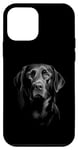Coque pour iPhone 12 mini Cute Black Labrador Retriever Puppy Dog Face Lab