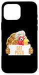 Coque pour iPhone 16 Pro Max Un cuisinier drôle de Thanksgiving à la dinde mange une pizza