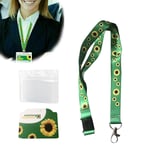 Halsband Solros Lanyard Med Säkerhetsbrytning + Plast ID-Korthållare 1Pc