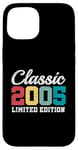 Coque pour iPhone 15 20 ans classique 2005 édition limitée rétro 20e anniversaire