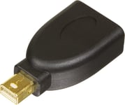 DELTACO Mini DisplayPort ha till DisplayPort ho, svart (MDP-DP)