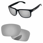 Silver Chrome Polarized Replacement Lenses For-Oakley Holbrook OO9102 Sunglasses