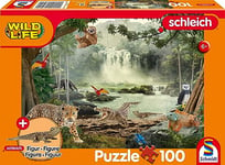 Schmidt Spiele 56467 Wild Life, in The Rainforest, 100 pièces, avec Un Puzzle pour Enfants (Un Crocodile Original), Coloré