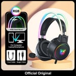 ONIKUMA RGB Casque Gamer PC PS4 Gaming Headphones avec HD Flexible Mic 3.5mm Headphone pour Xbox PS5 Switch Computer Games-Black_XINENGJI