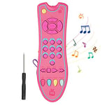 Aolso Télécommande TV, Jouet télécommandé de Musique, télécommande du simulateur de bébé, Apprentissage Pendant 6 Mois + Garçons ou Filles, 3 Modes de Langue (rose rouge)