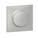 Legrand - Interrupteur ou va-et-vient dooxie 10AX 250V livré avec plaque carrée alu, Aluminium