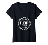 Womens Flight Nurse Funny Nursing Design For Women Men V-Neck T-Shirt