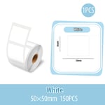 Phomemo-Imprimante d'étiquettes portable,papier thermique,autocollant auto-adhésif,transparent,rond,carré,étiquette de code-barres,notes autocollantes,M110,M200 - Type White 50-50