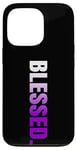 Coque pour iPhone 13 Pro Purple Blessed. Graphique vertical en couleur violette