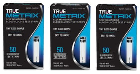 True Metrix Blood Glucose Test Strips x 150 (50 x 3)