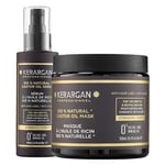 Kerargan - Duo Anti-Chute Masque et Sérum à l'Huile de Ricin Pour Cheveux Secs, Cassants et Dévitalisés - Renforce et Favorise la Croissance - Sans Sulfate, Huile minérale et OGM - 500ml + 100ml