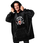 Stranger Things Sweat à Capuche Homme Hellfire Club Pull Plaid Homme Poncho Polaire Oversize Taille Unique Adulte Ado