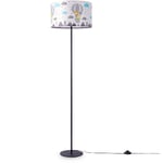 Paco Home Lampe Chambre Enfant Chambre De Bébé Lampadaire E27 Montgolfière Animaux Crème (Ø38cm), Lampadaire - Noir