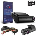 Thinkware Q850 Dash Cam QHD 1440p Front & 1080p HD Rear Car Camera - With Super Night Vision, Connected App - Includes Hardwire Lead for Battery Safe Parking Mode & 64GB SD Card - Android/iOS App