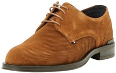 Tommy Hilfiger Men Derby Shoes Suede, Brown (Coconut Grove), 40