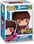 Figurine Funko Pop - X-Men [Marvel] N°553 - Gambit Avec Cartes - Translucide & Brillant Dans Le Noir (47529)