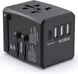 Universal Travel Adapter Worldwide, International Travel Plug Adapter With USB C