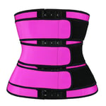 YJFFBH Femmes Taille Formateur Néoprène Sauna Sueur Corps Shaper Control Ceinture Désossé Corset Ceinture Sport Lombaire Shaper Entraînement (Buckle Rose,L)