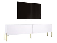 Meuble TV  Blanc Mat Avec Pieds En Or, 170 X 52 X 32 Cm,