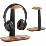 ErgoWork Hickory Headphone Stand -hållare för hörlurar, mörk valnöt