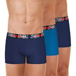 Athena Lot de 3 Boxers Homme Endurance 24h-Traitement Anti-Bactérien, Coupe Sport, Triple Couture, Doublure à l’Avant-Oeko-TEX sous-vêtement, Marine/Bleu/Marine, XXL