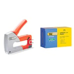 Tacwise 0854 Z1-140 Heavy Duty Metal Staple Gun with 200 Staples, Uses Type 140/6-8 mm Staples & 0341 Type 140/8mm Heavy Duty Galvanised Staples, Pack of 5000