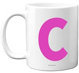 Stuff4 Personalised Alphabet Pink Initial Mug - Letter C Mug, Gifts for Her, Mothers Day, Birthday Gift for Mum, 11oz Ceramic Dishwasher Safe Mugs, Anniversary, Valentines, Christmas, Retirement