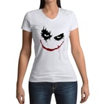 T-Shirt Femme Col V Joker Batman Mechant Comics Anime Super Hero