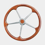 Volanti Båtratt motorbåt Volanti, rostfritt stål & teak, Ø1000 mm, med nav, passar 3/4" (19 mm) rattaxel, brun