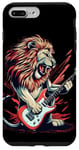 Coque pour iPhone 7 Plus/8 Plus Costume de lion à bascule avec guitare électrique