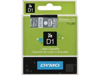 Dymo Tape Dymo D1 24Mm X 7M Transparent (Hvit Tekst)