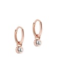 Ted Baker Sinalaa Crystal Huggie Hoop Earrings For Women (Rose Gold/Crystal)