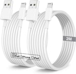 Câble Chargeur iPhone 2M 2Pack [Apple MFi Certified],Fil Charge Rapide Long iPhone USB Cable Lightning,2 Mètres Cable USB A Lightning Cordon pour iPhone 14 Pro Max/13/12 Mini/11/x/xS/xR/SE/8/.[W932]