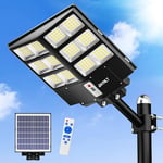 JAYNLT 2000W Lampadaire Solaire Exterieur, 6500K Spot Solaire Exterieur avec Télécommande, IP67 Étanche Projecteur Solaire Exterieur Puissant avec Detecteur de Mouvement pour Rue, Garage, Parking