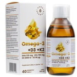 Aura Herbals Oméga-3 (370 DHA) + D3 (2000IU) + K2MK7 liquide, 200 ml