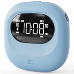 ROCAM Travel Alarm Clock Powered by Rechargeable Battery, Vibrating Alarm Clock for Heavy Sleepers, Loud alarm clock, Battery alarm clock with Type-C Charging Port, 3000mAH, Dual Alarm