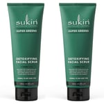 2 PACK Sukin Natural Super Greens Detoxifying Facial Scrub 125ml