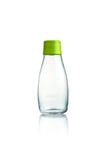 Retap ApS Grande Bouteille d'eau en Verre Borosilicate 0,8 Litre, Vert forêt, 0.3 / Small