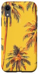 Coque pour iPhone XR Jaune Vintage Motif Palmier Tropical Paradise Decor