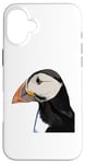 iPhone 16 Plus Puffin Auks Seabird Lunde alken Wildlife Animal Illustration Case