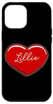 Coque pour iPhone 12 Pro Max Lillie Cœur dessiné à la main Motif prénom I Love Lillie