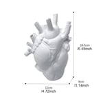 Hjärta Harts Blomkruka Anatomisk Hjärtform Staty Kreativt hantverk Prydnad För Hem Vardagsrum Balkong Dekoration White S