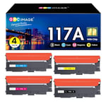 GPC Image 117A (avec Puces) Compatible pour HP 117A W2070A W2071A W2072A W2073A Cartouches de Toner pour HP Color Laser MFP 178nw 178nwg 179fnw 179fwg 150nw 150a (Noir Cyan Jaune Magenta, 4-Pack)